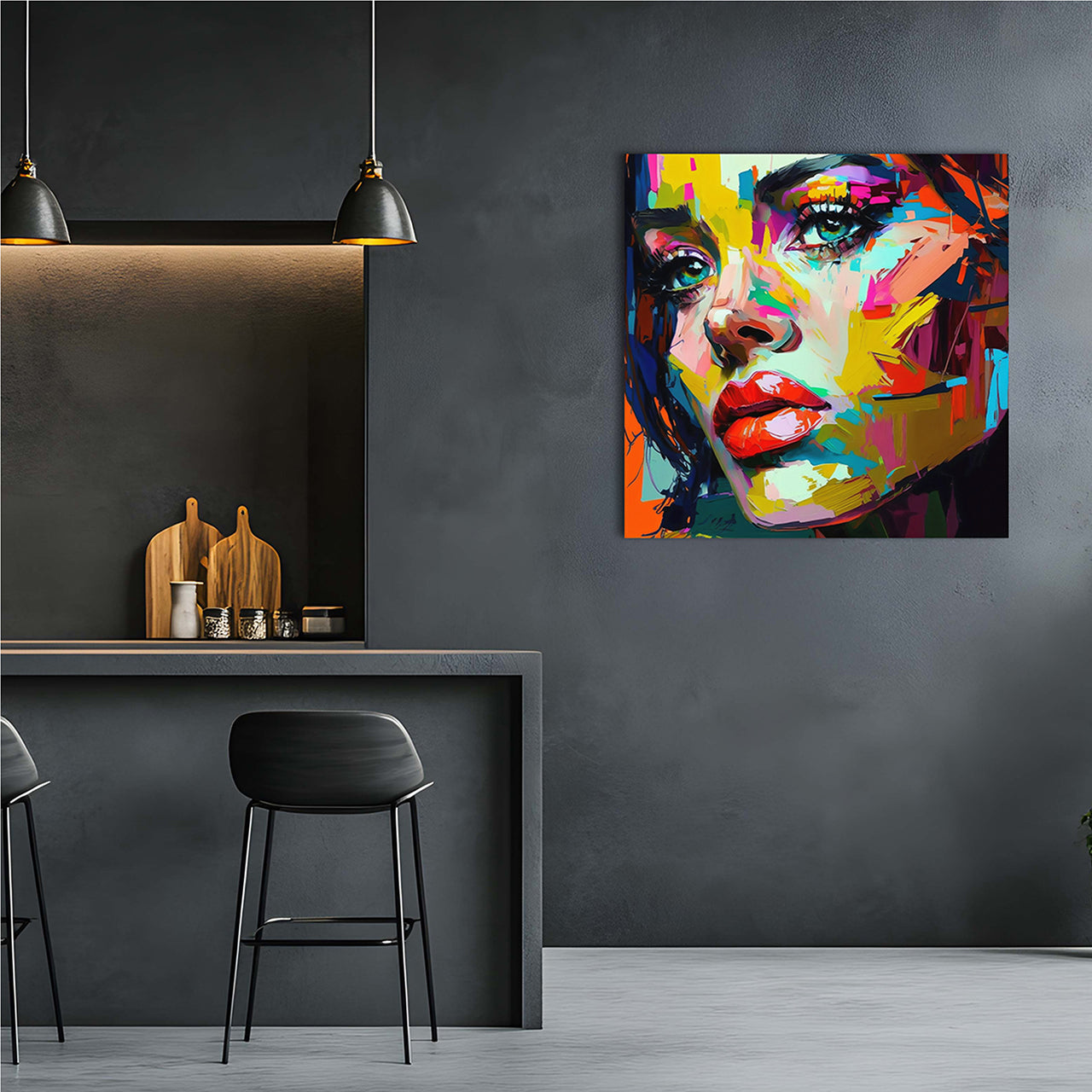 Acrylglasbild Buntes Portrait