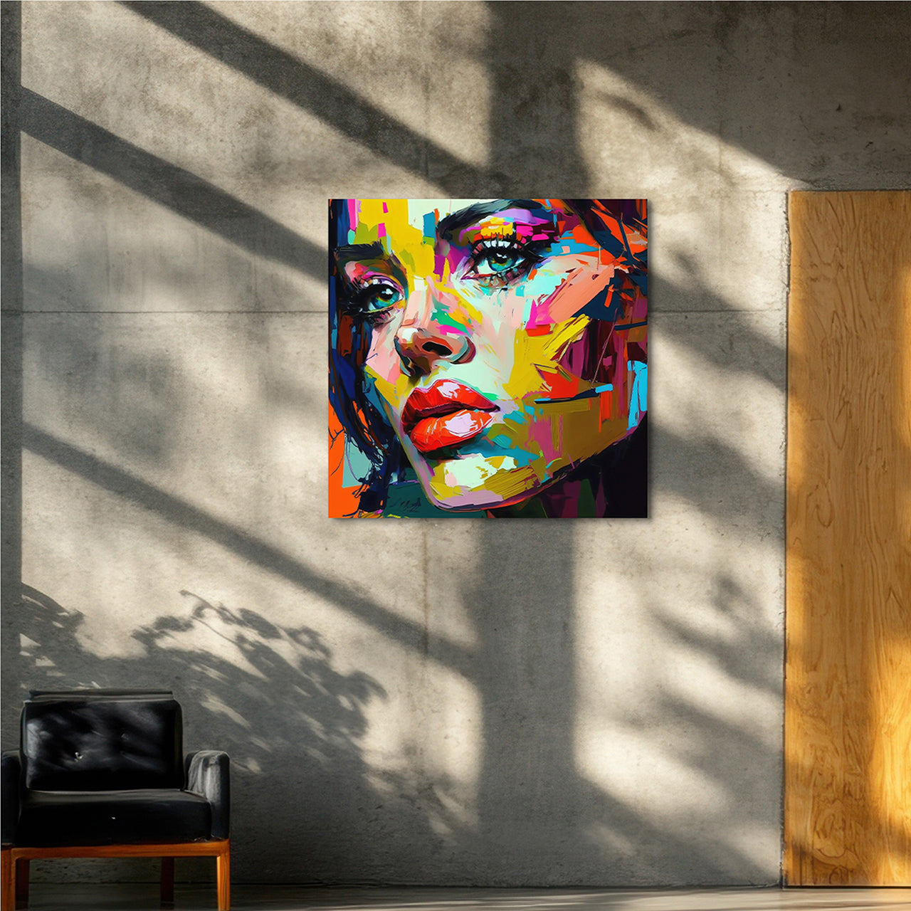 Acrylic glass picture Colorful Portrait