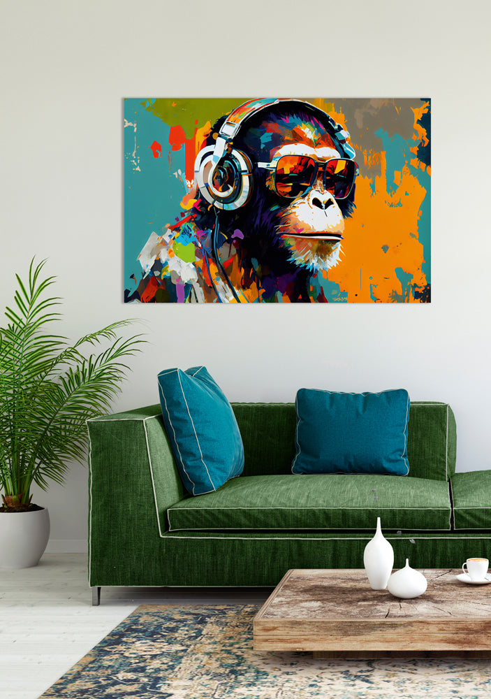 Acrylglasbild DJ Schimpanse