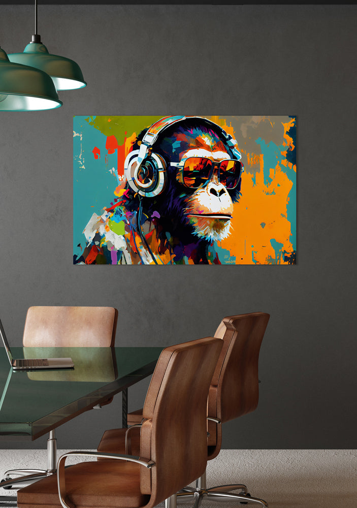 Acrylglasbild DJ Schimpanse