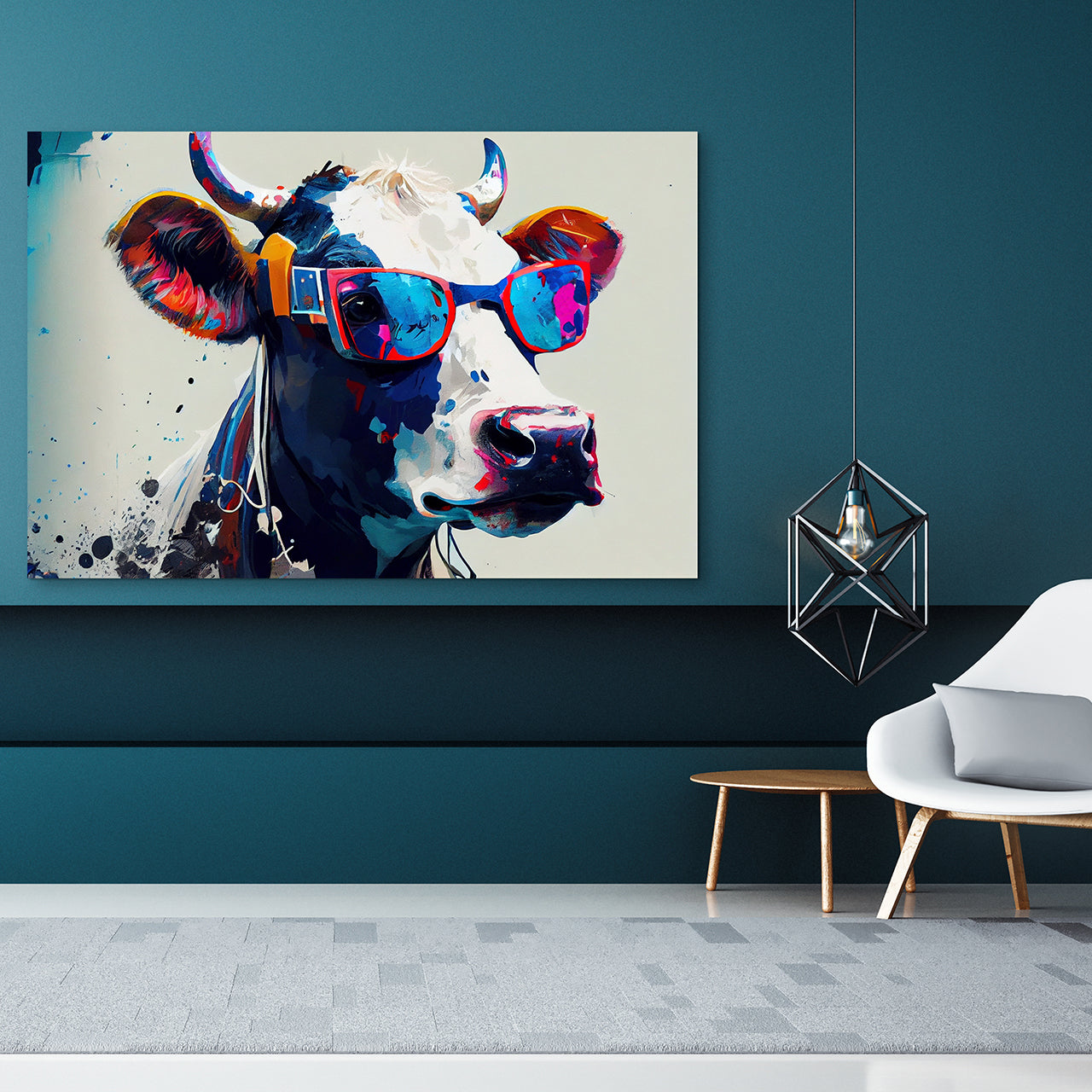 Acrylglasbild Coole Kuh