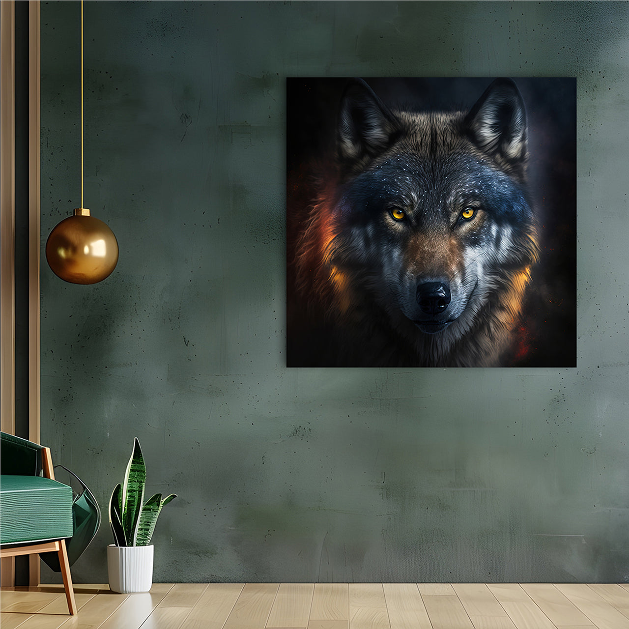 Acrylglasbild Mysterious Wolf