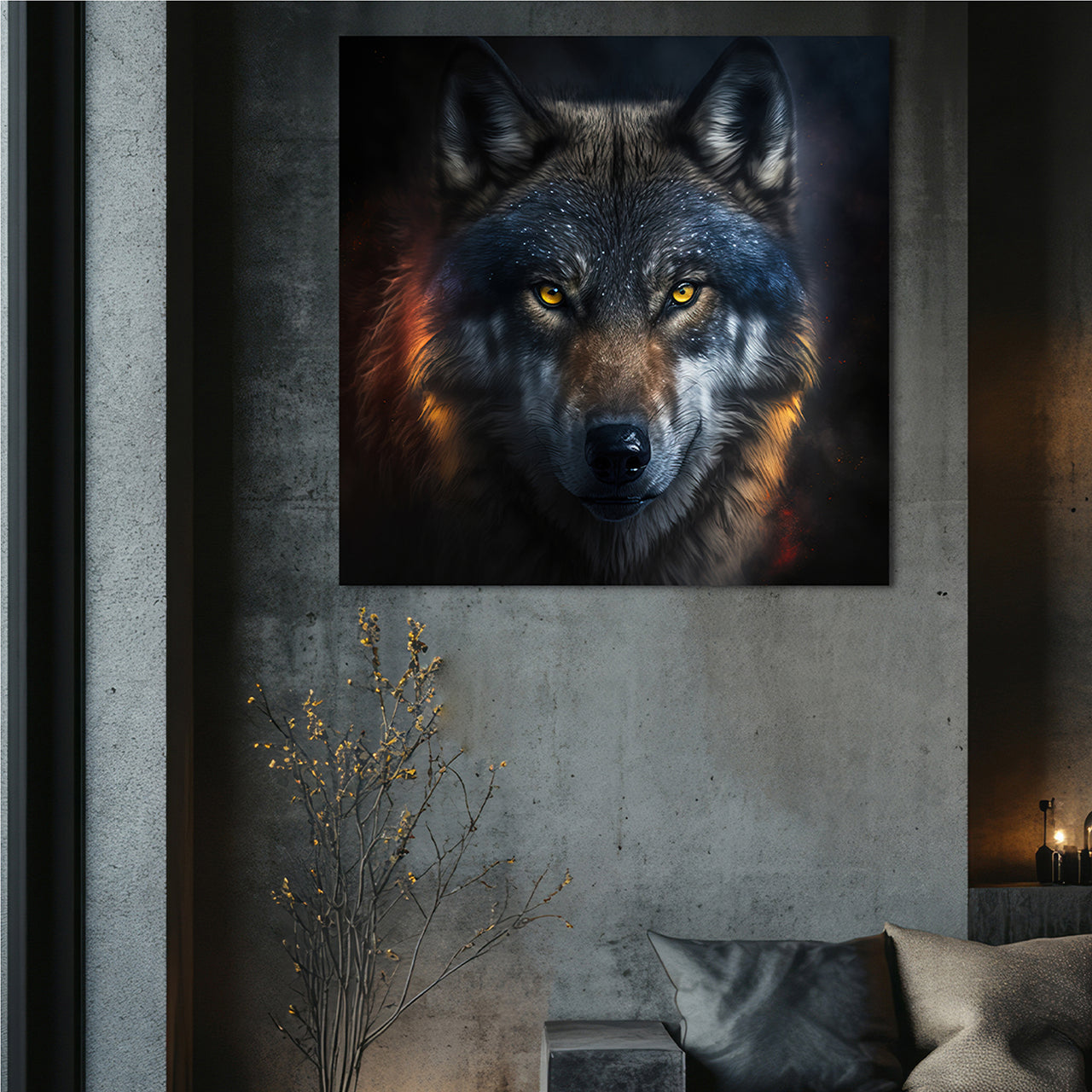 acrylic glass picture Mysterious Wolf