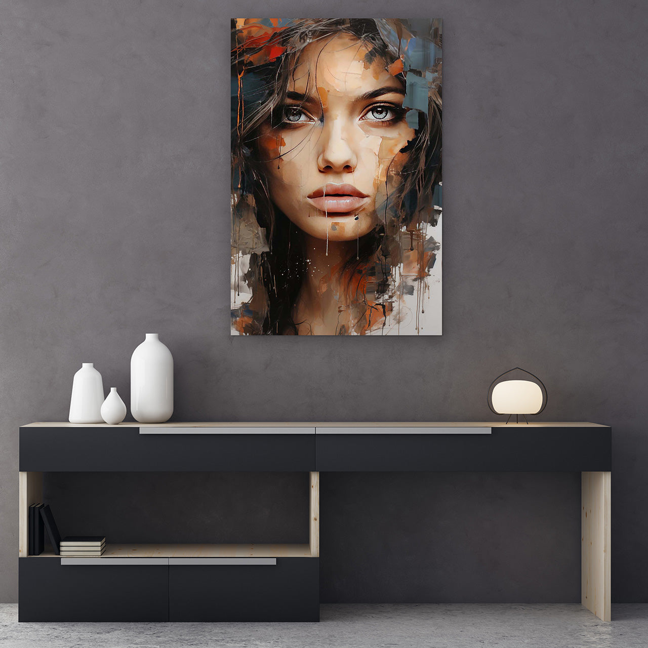 Acrylglasbild Cool Girl behind the Colours