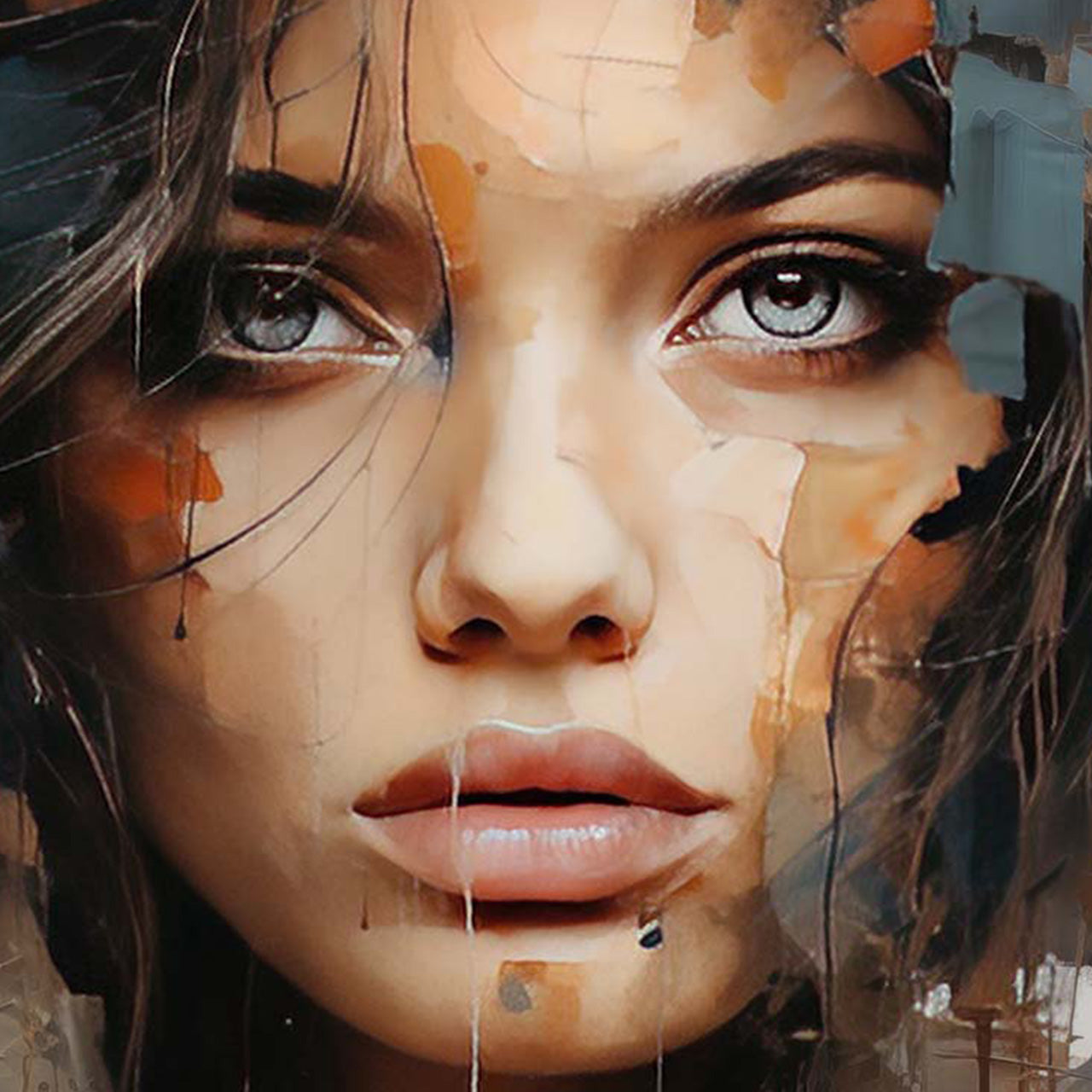 Acrylglasbild Cool Girl behind the Colours