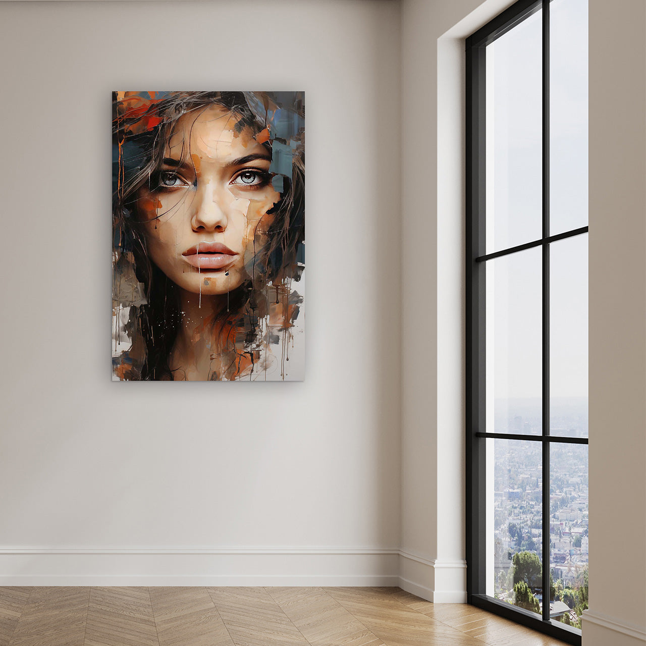 Acrylglasbild Cool Girl behind the Colours