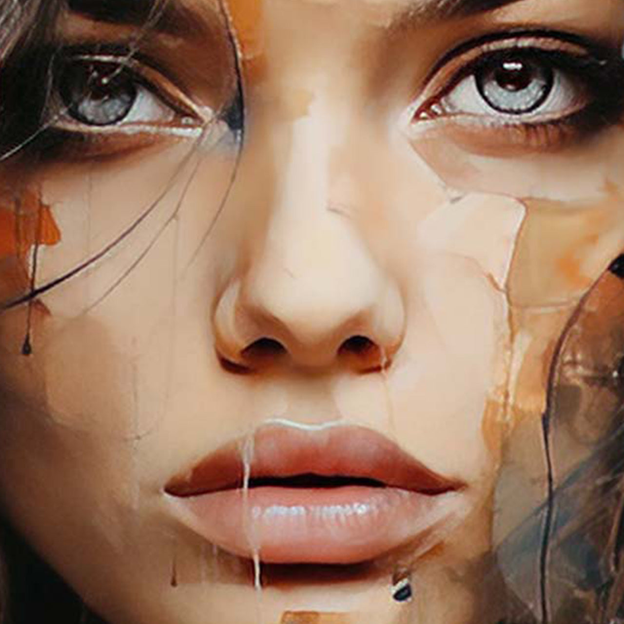 Acrylglasbild Cool Girl behind the Colours