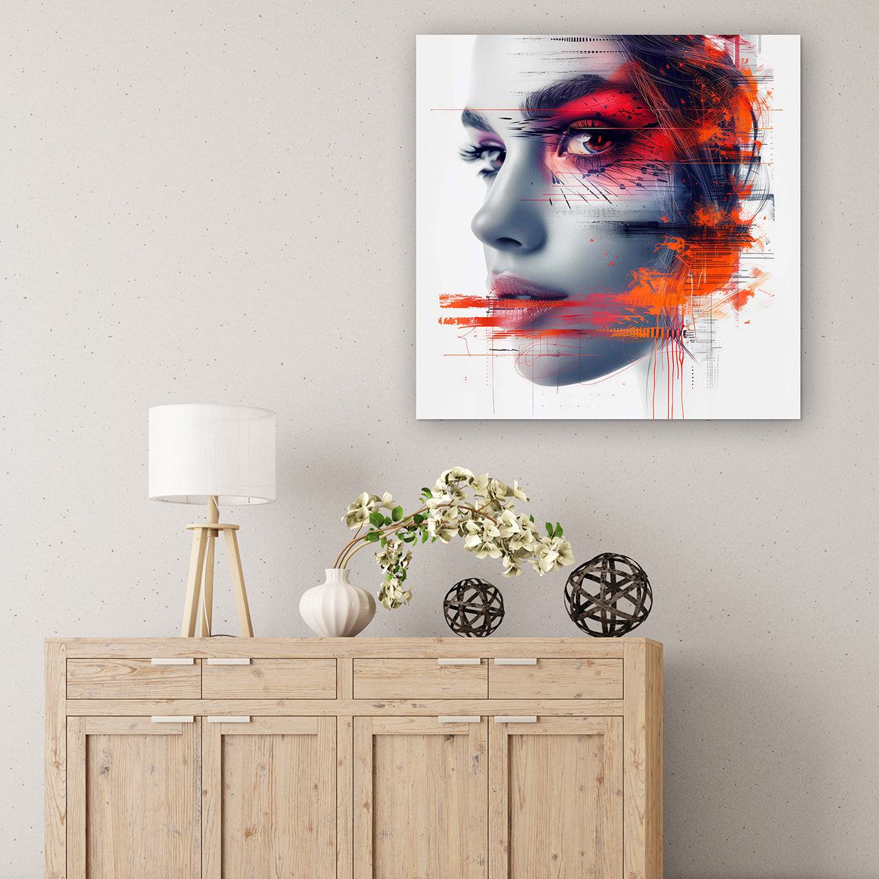 Acrylglasbild A Look behind Orange