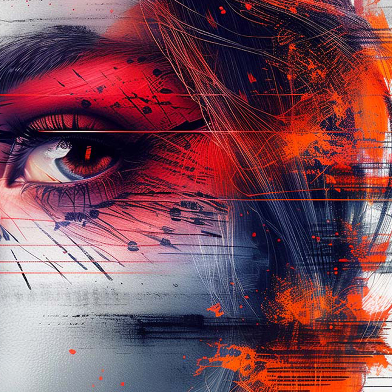 Acrylglasbild A Look behind Orange