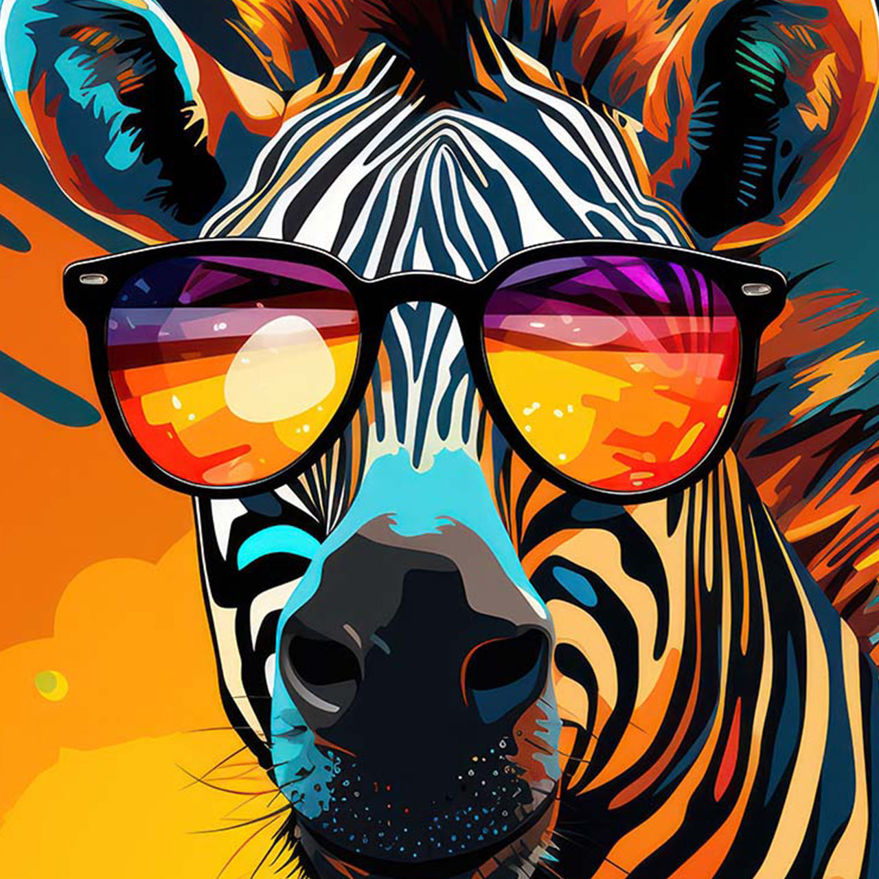 Acrylglasbild Groovy Zebra Stripes