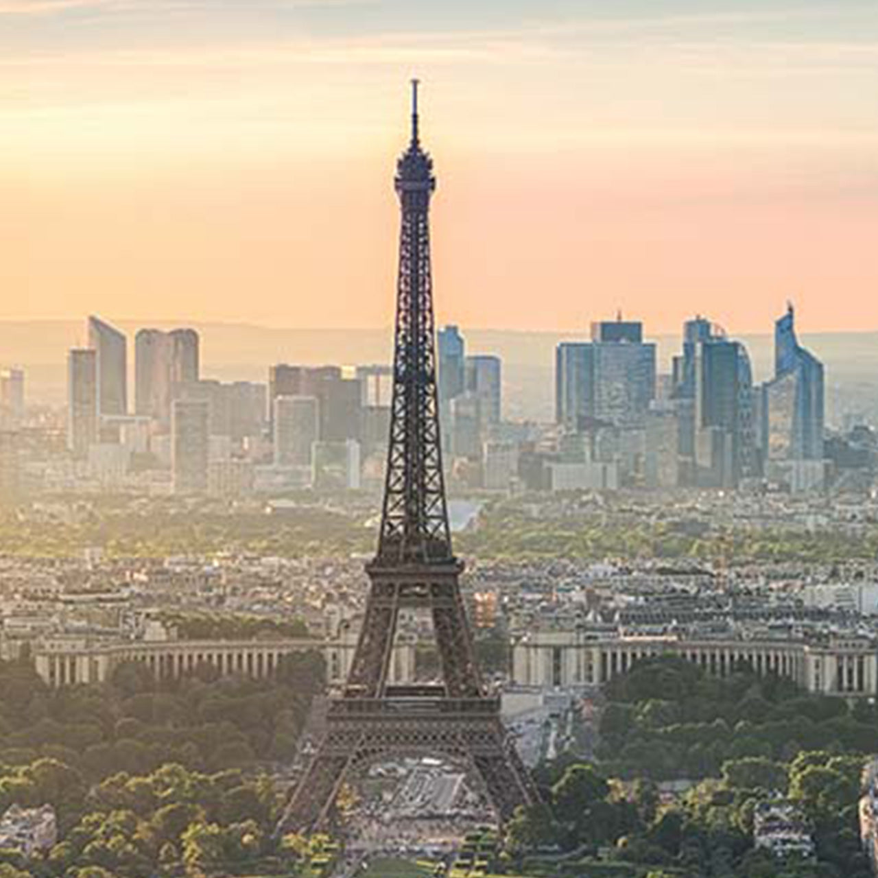 tableau en verre acrylique Lever de soleil à Paris