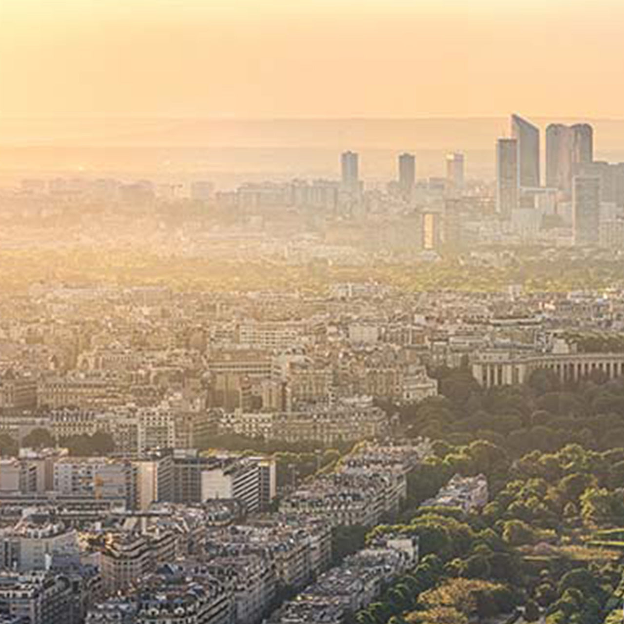 tableau en verre acrylique Lever de soleil à Paris