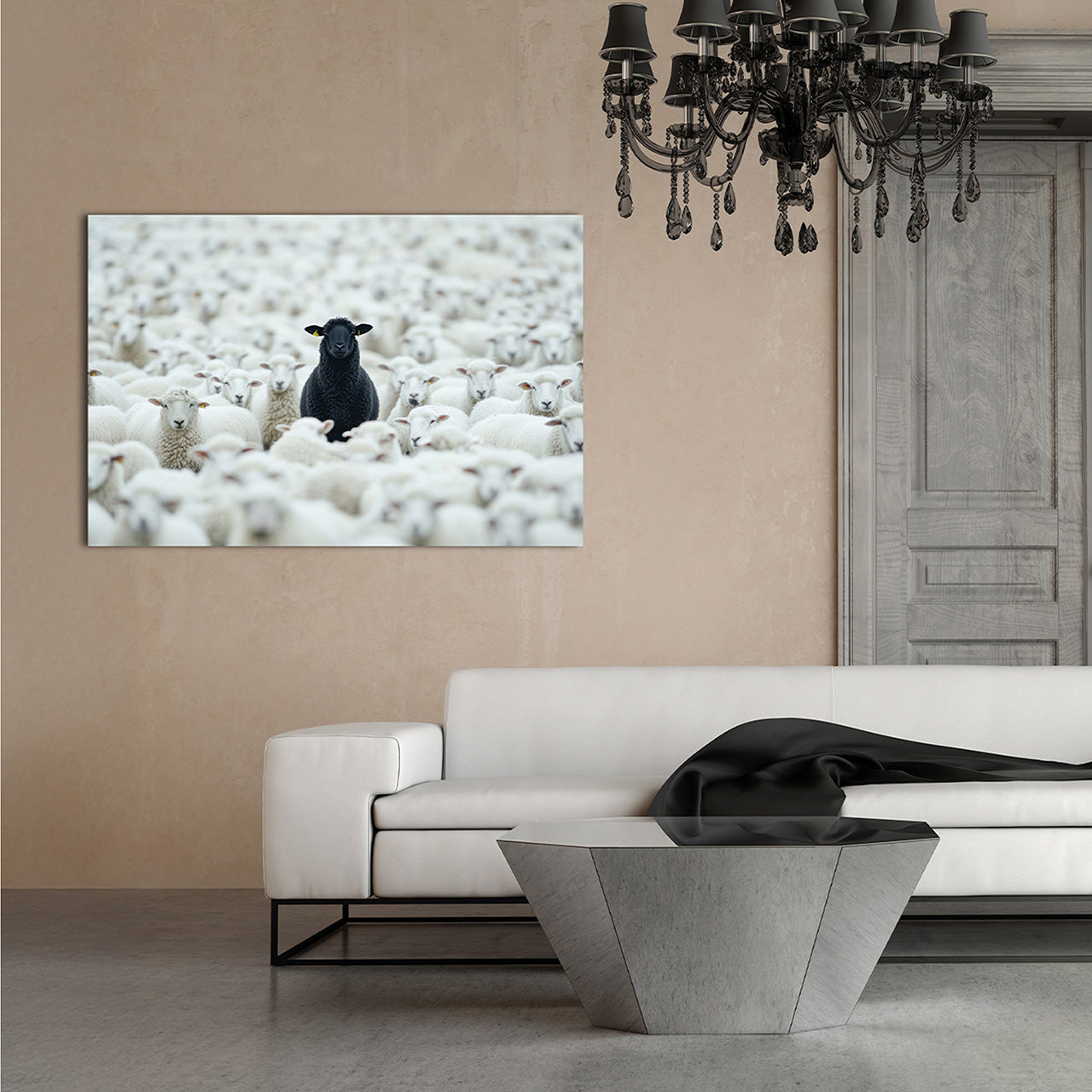 Acrylic glass picture Black Sheep