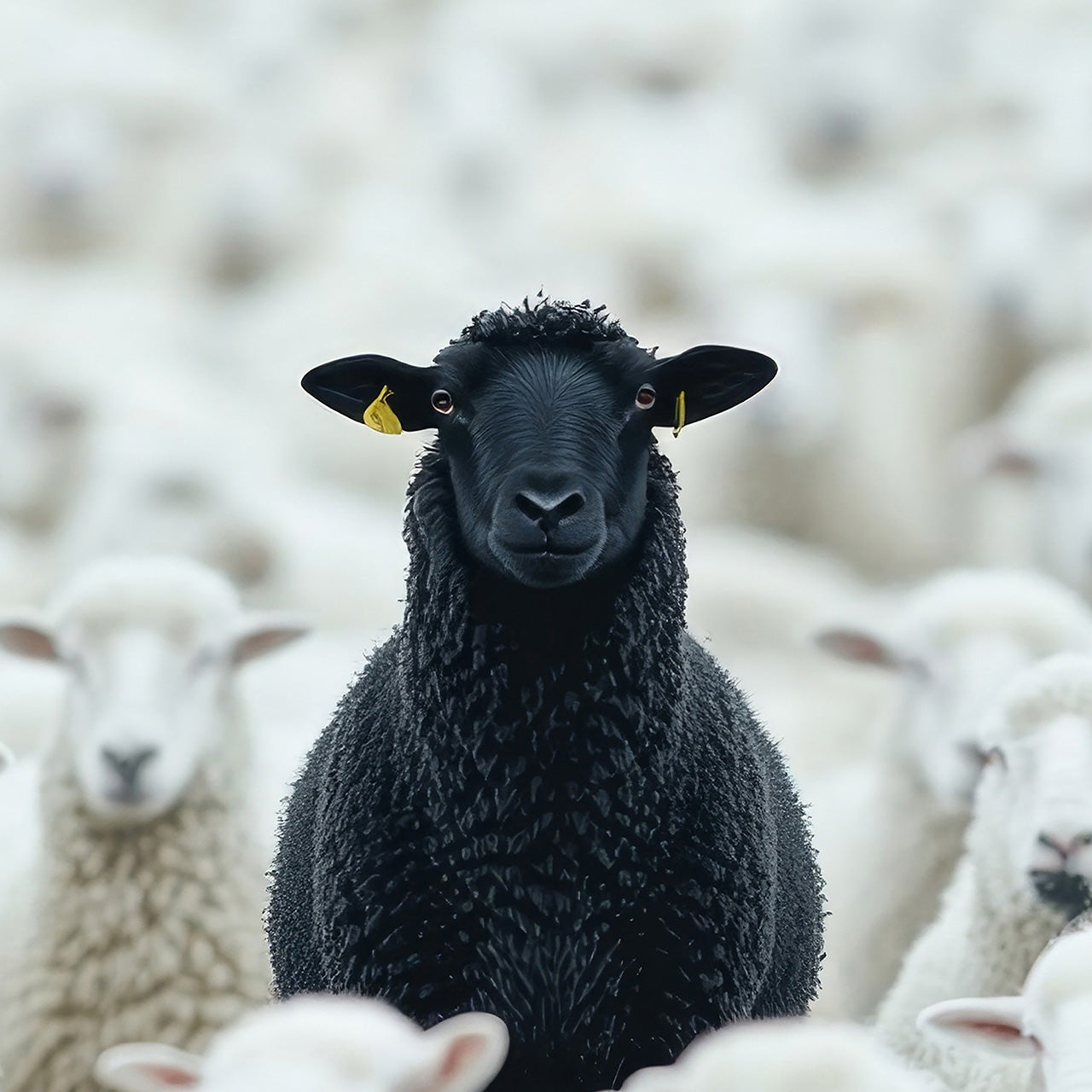 Acrylic glass picture Black Sheep