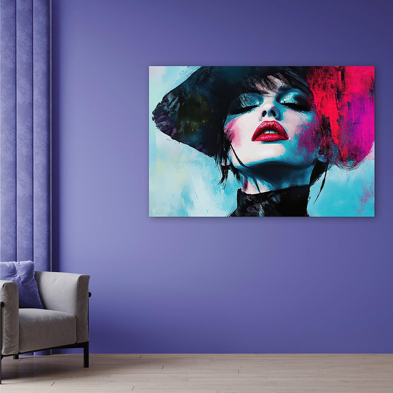 Acrylglasbild Pink Splashed Diva