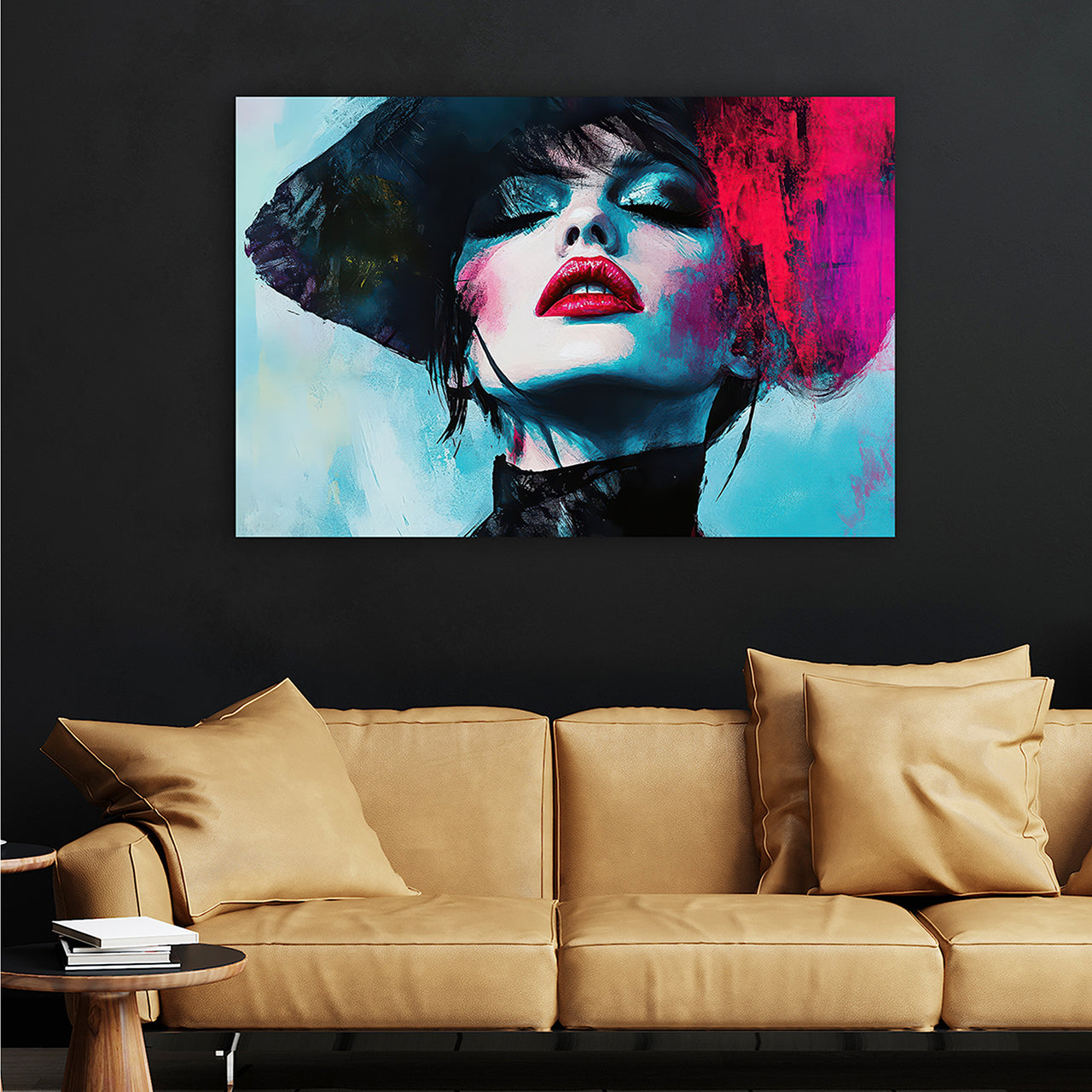 Tableau en verre acrylique Pink Splashed Diva