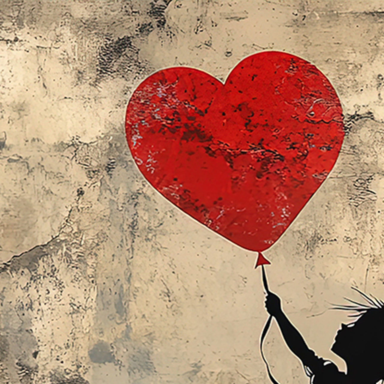 Tableau en verre acrylique Love Balloon