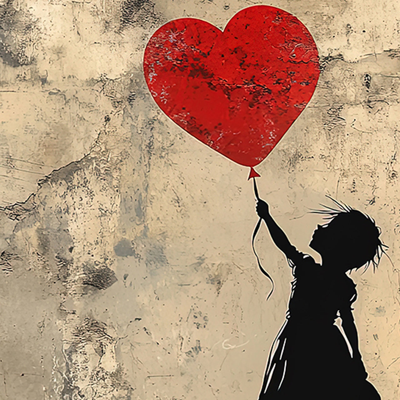 Tableau en verre acrylique Love Balloon