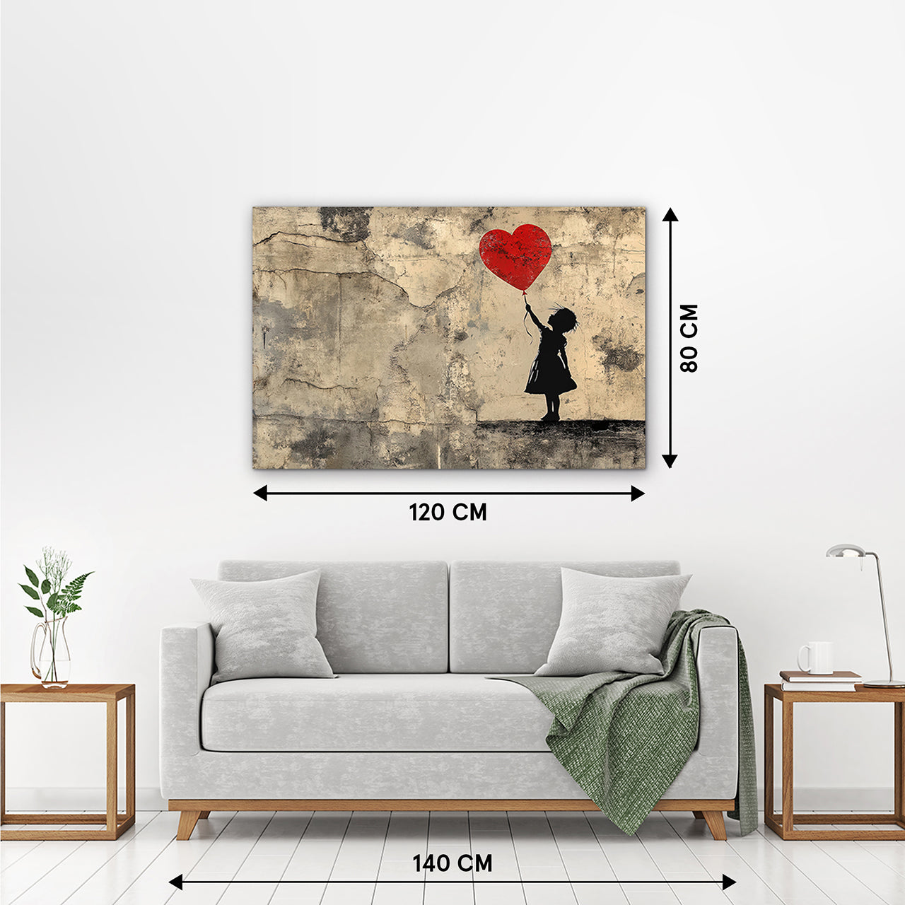 Tableau en verre acrylique Love Balloon