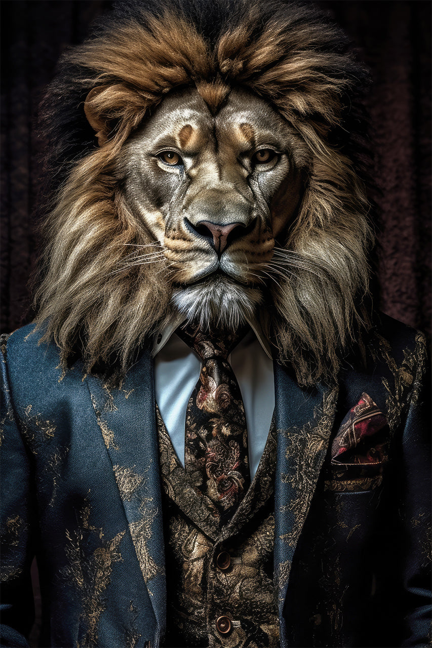 Acrylglasbild Stylish Lion