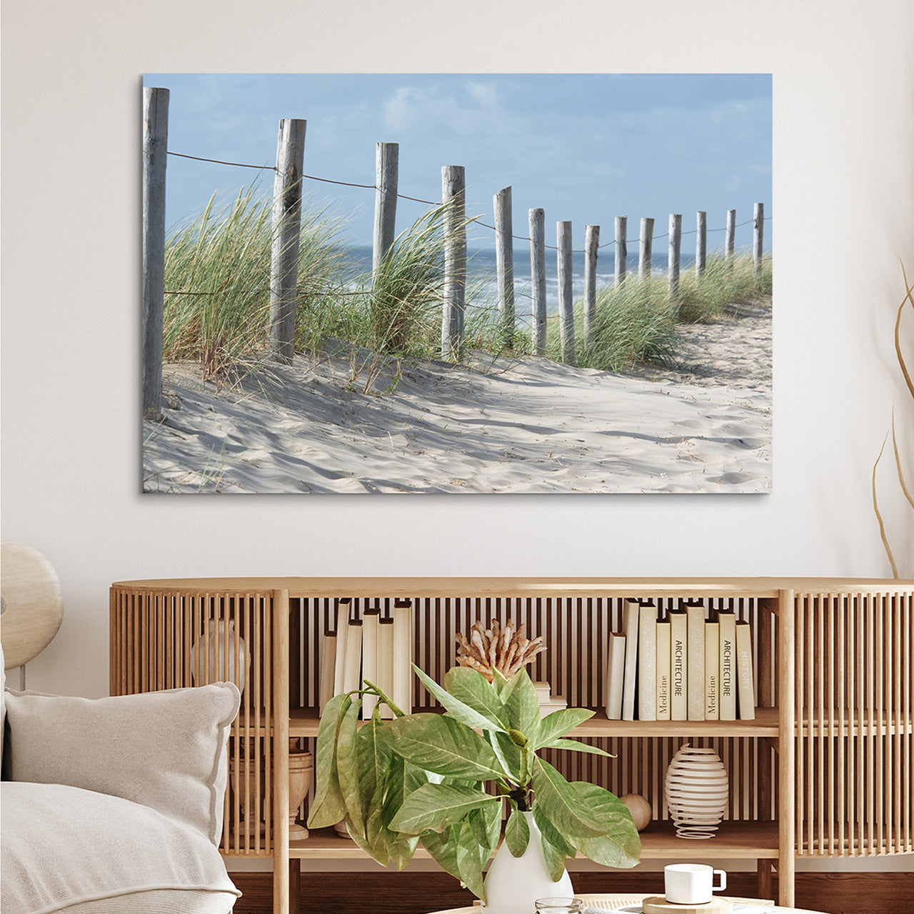 Canvas Print Zaun in den Dünen