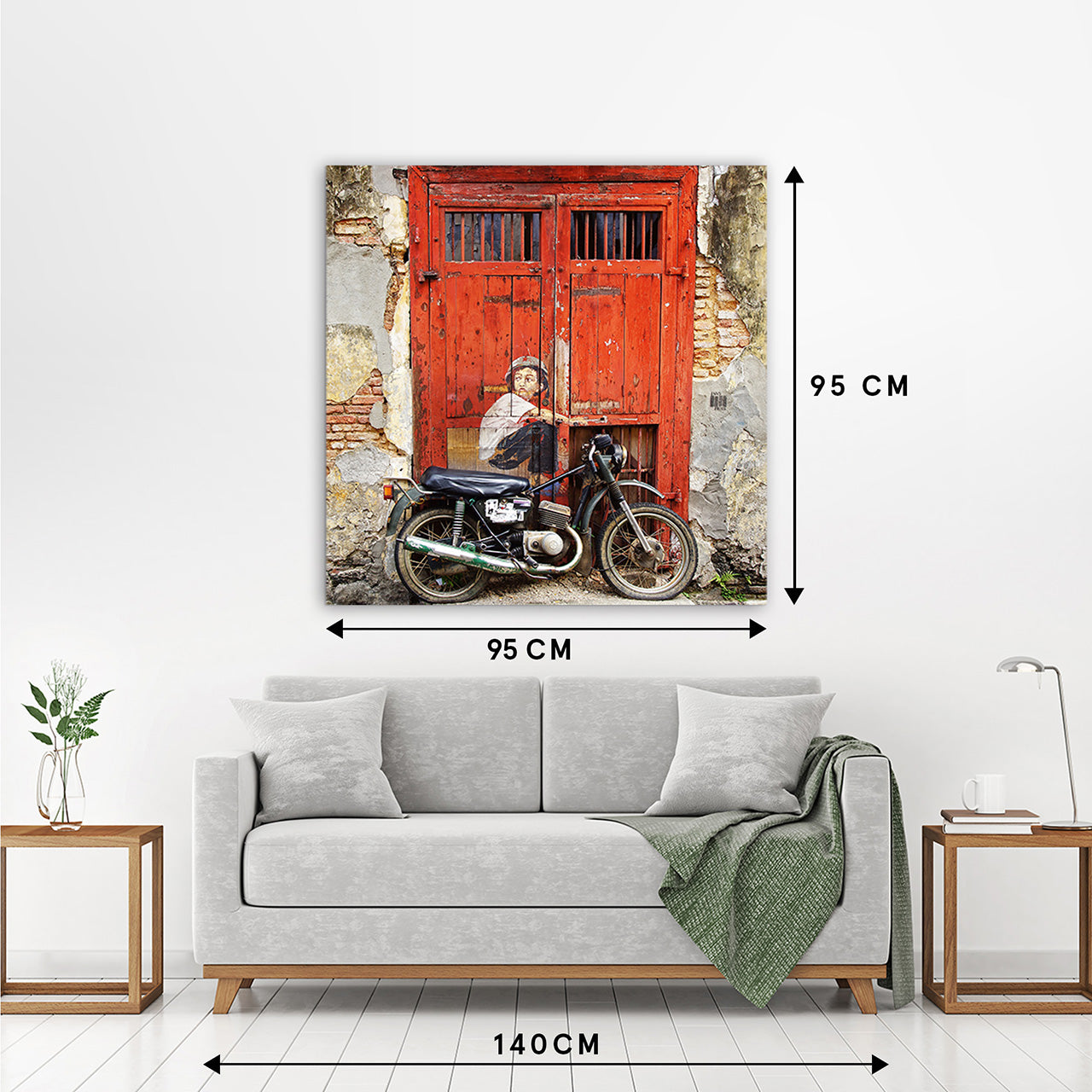 Canvas Print Street Art mit Moped