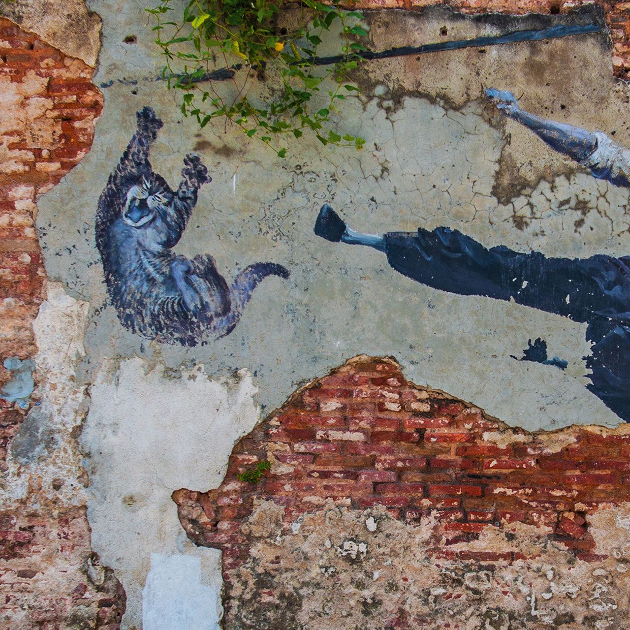 Canvas Print Street Art mit Kämpfer