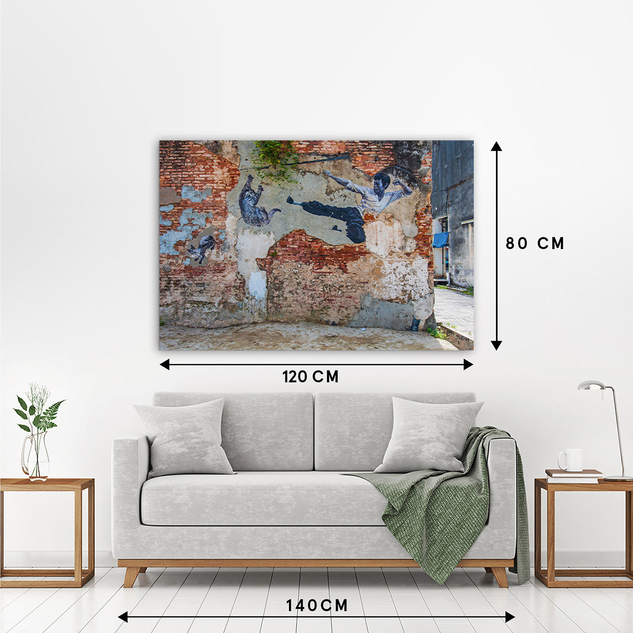 Canvas Print Street Art mit Kämpfer