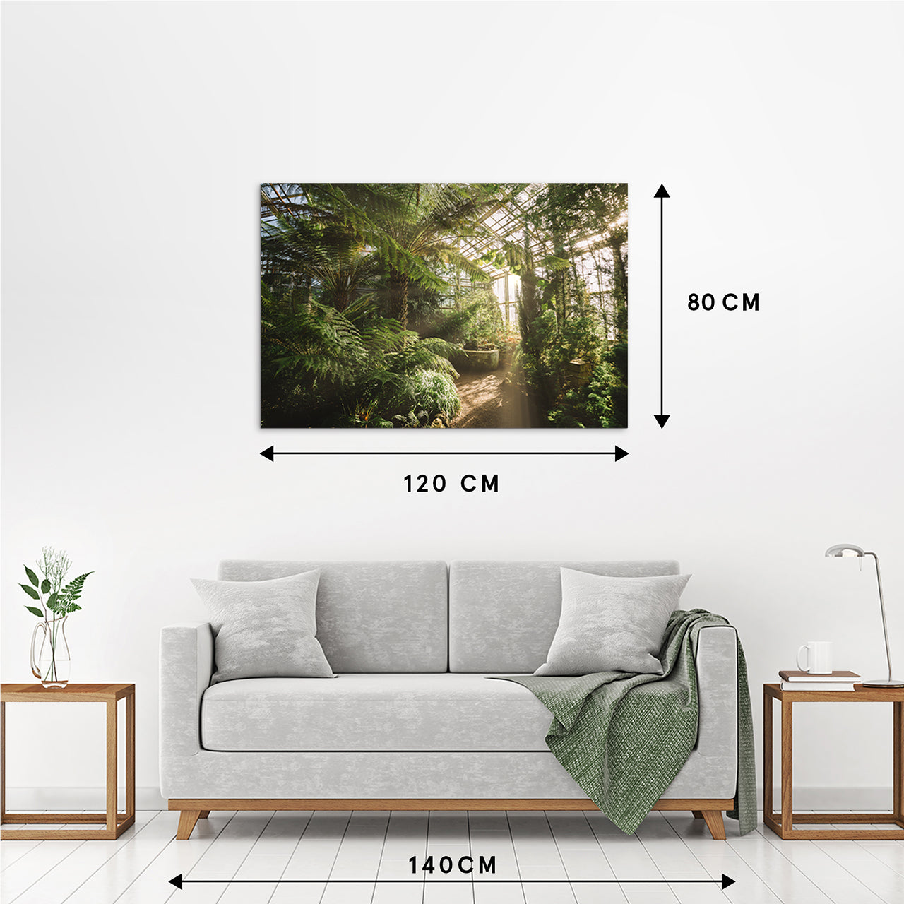 Canvas Print Gewächshaus mit Lichtreflexen
