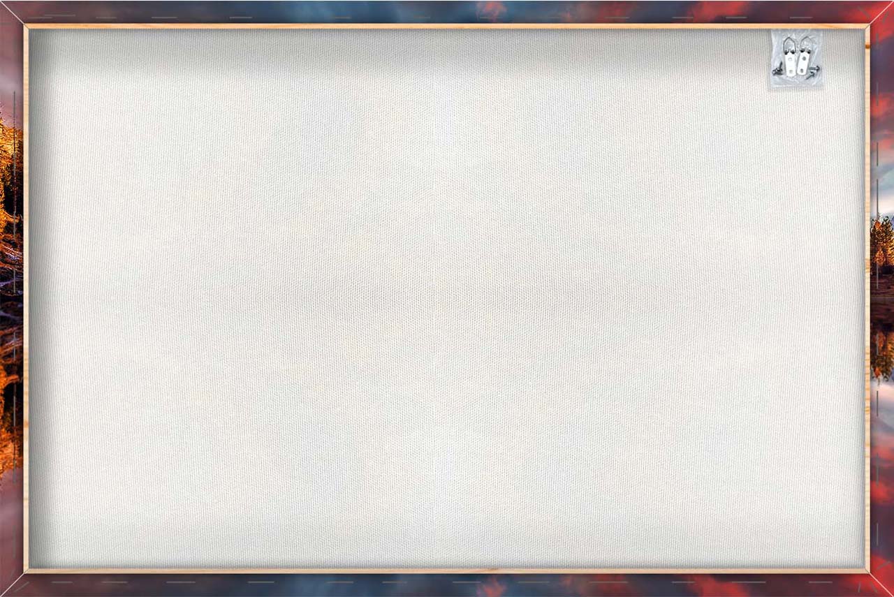 Impression sur toile représentant des montagnes reflétant le lever du soleil