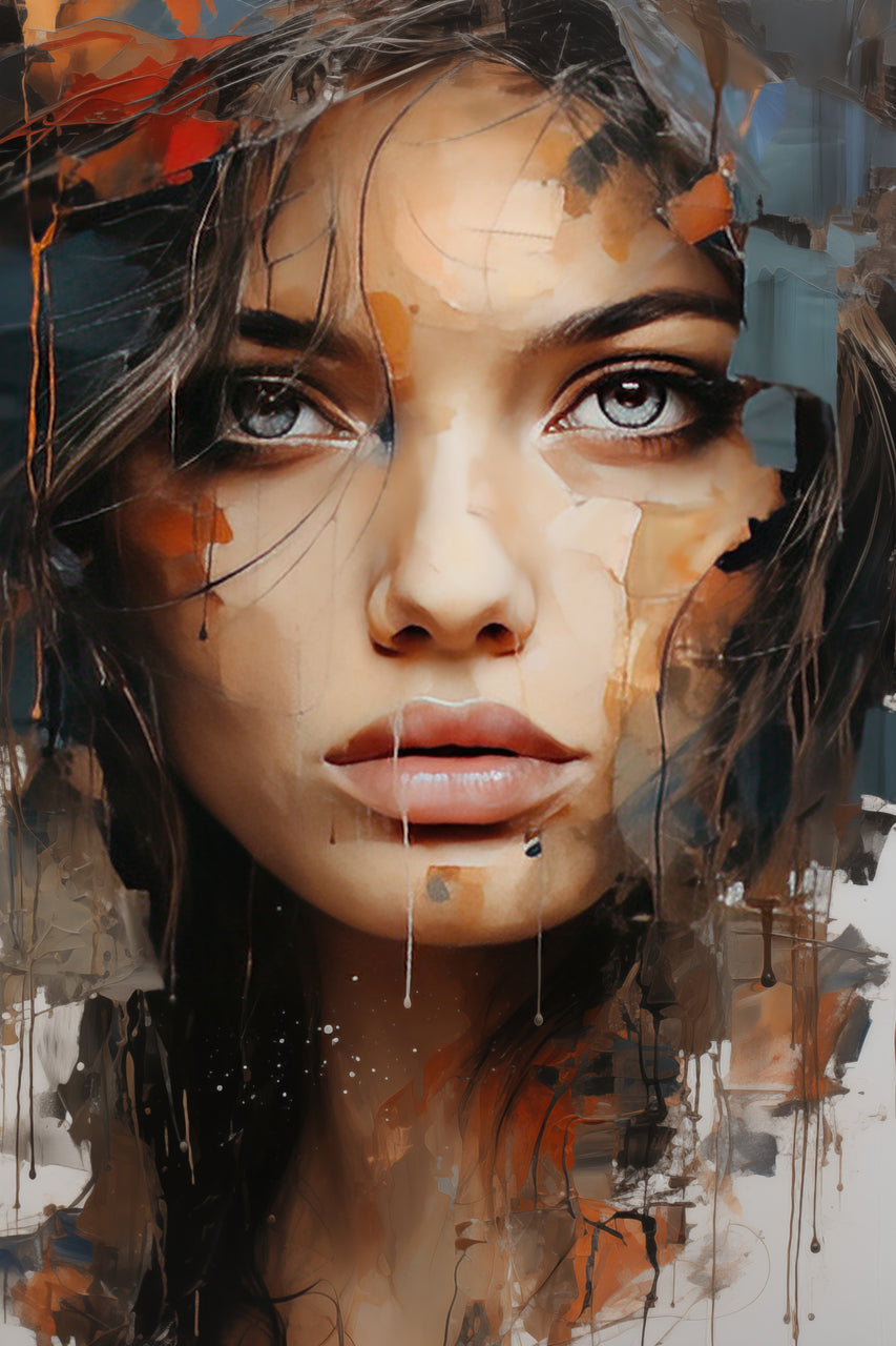 Impression sur toile Fille cool derrière les couleurs