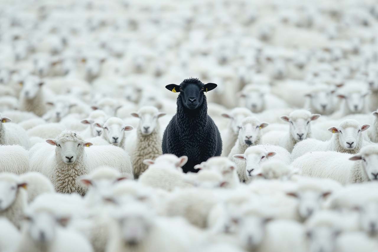 Canvas Print Black Sheep