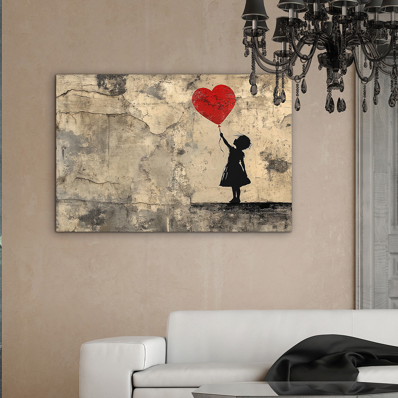 Impression sur toile ballon d'amour