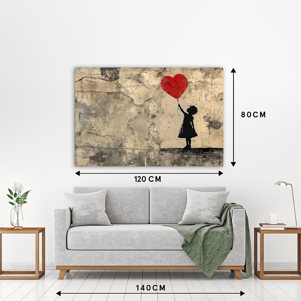 Impression sur toile ballon d'amour