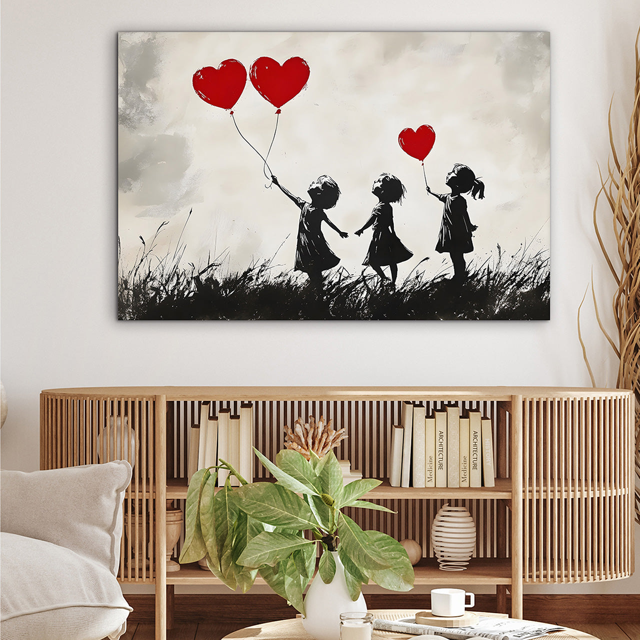 Tableau sur toile ballons d'amour