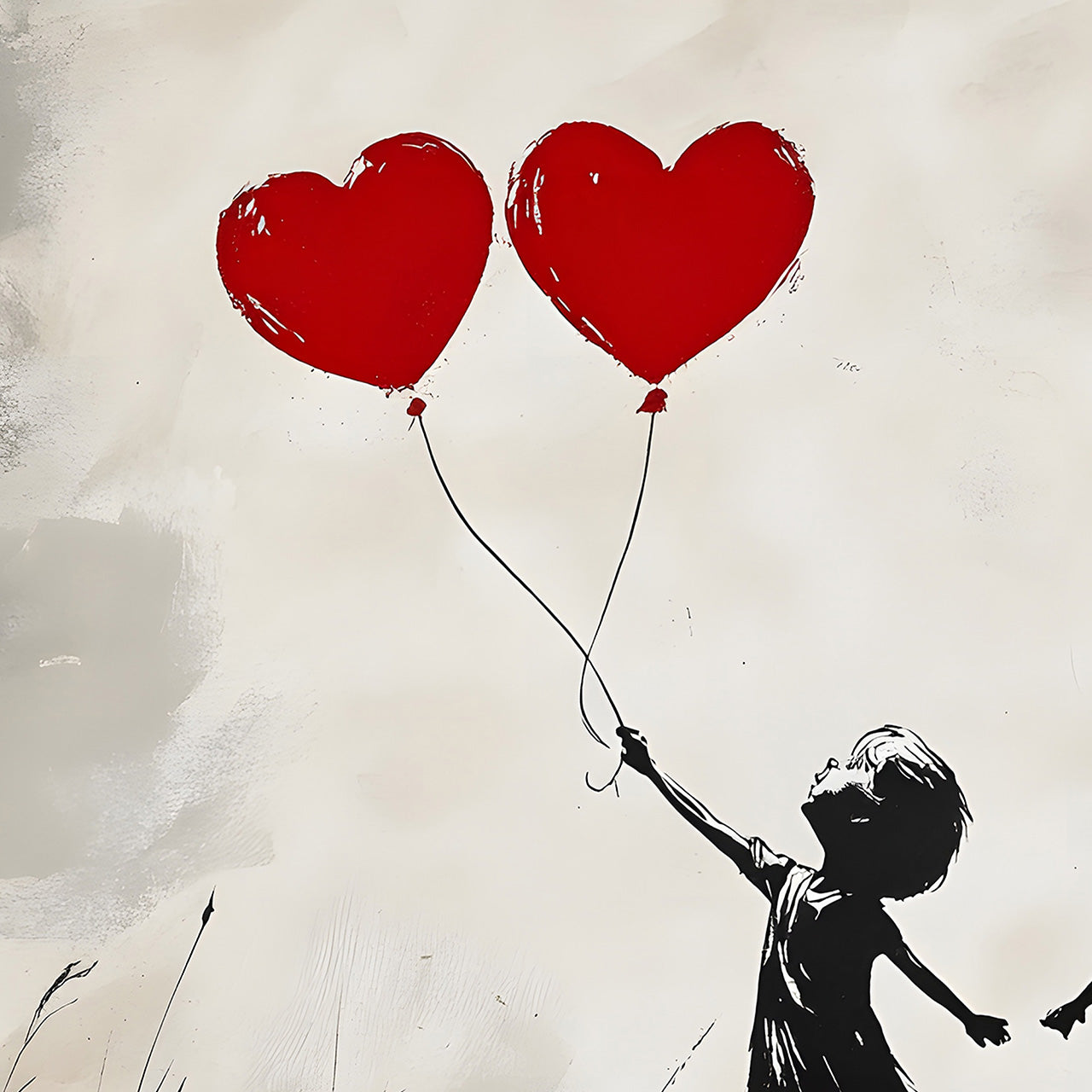 Tableau sur toile ballons d'amour