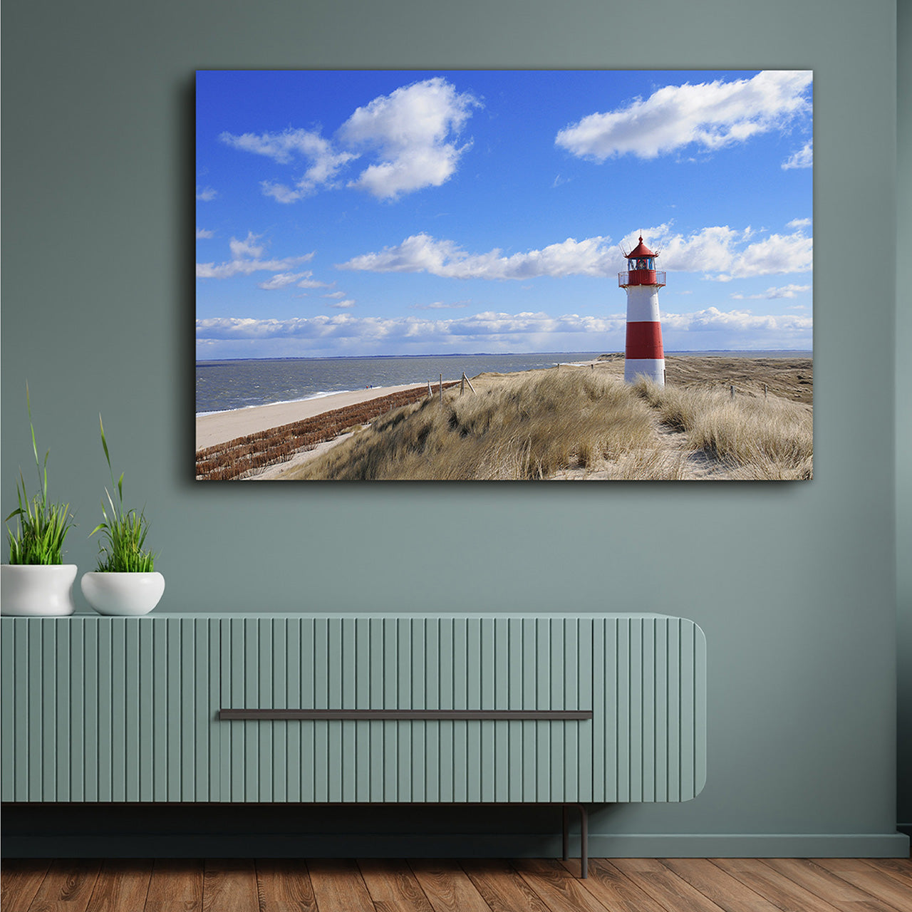 Canvas Print Leuchturm mit Meerblick