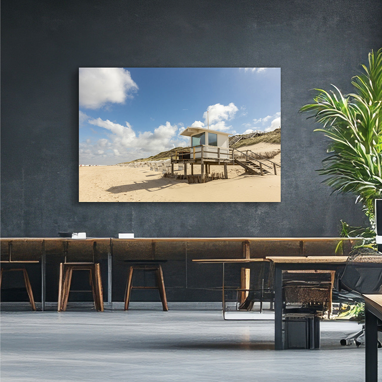 Canvas Print Strandhütte