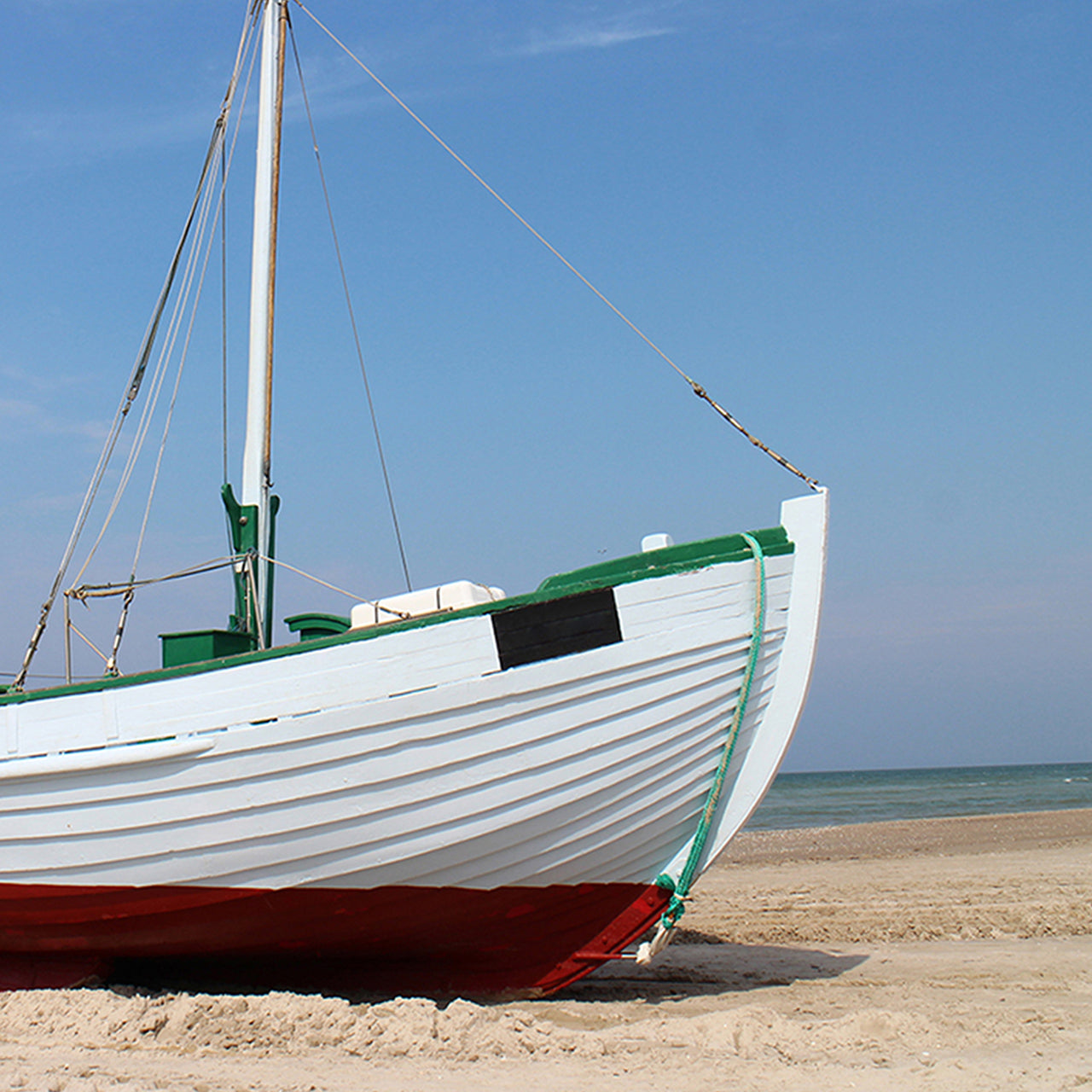 Canvas Print Kutter am Strand