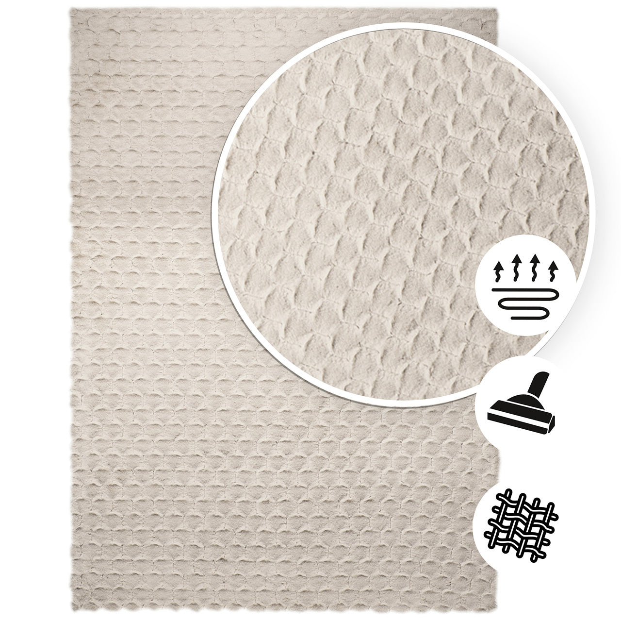 Tapis Fluffy Cube cappuccino