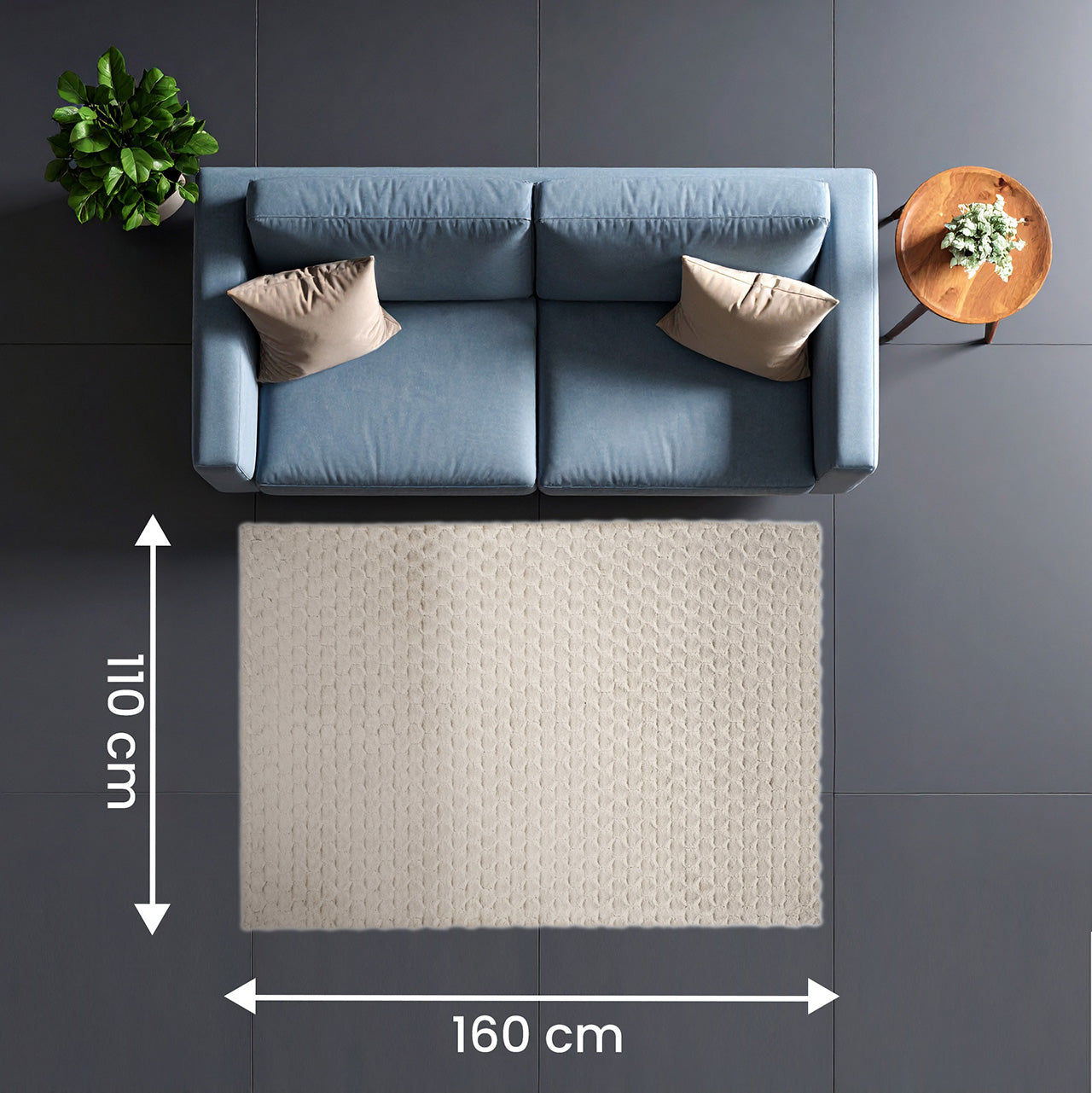 Tapis Fluffy Cube cappuccino