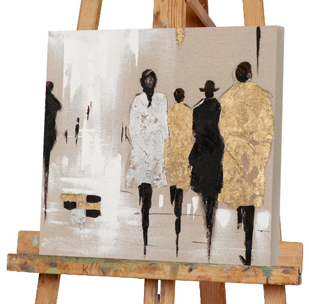 Painting fashion show with gold and silver