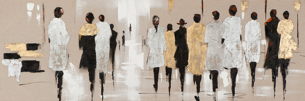 Défilé de mode peint avec de l'or et de l'argent