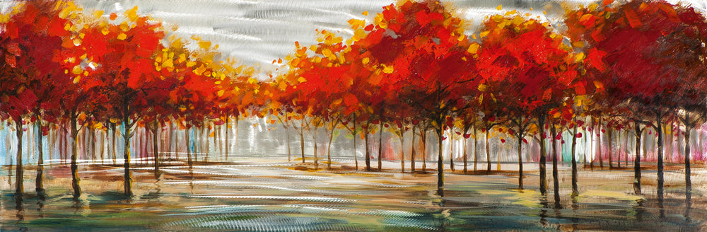 Peinture Paysage d'automne avec de l'argent