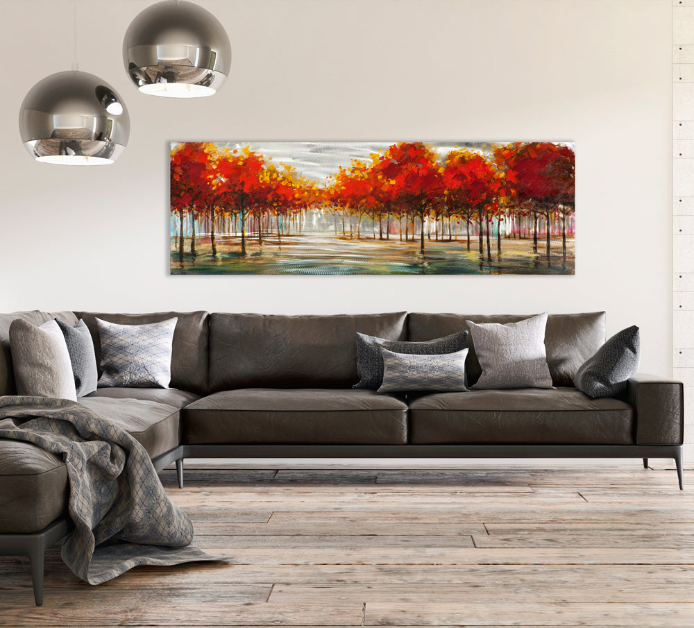 Peinture Paysage d'automne avec de l'argent