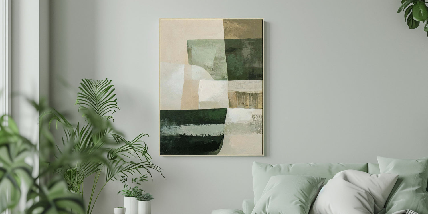 Abstrakte Kunst im modernen Raumdesign