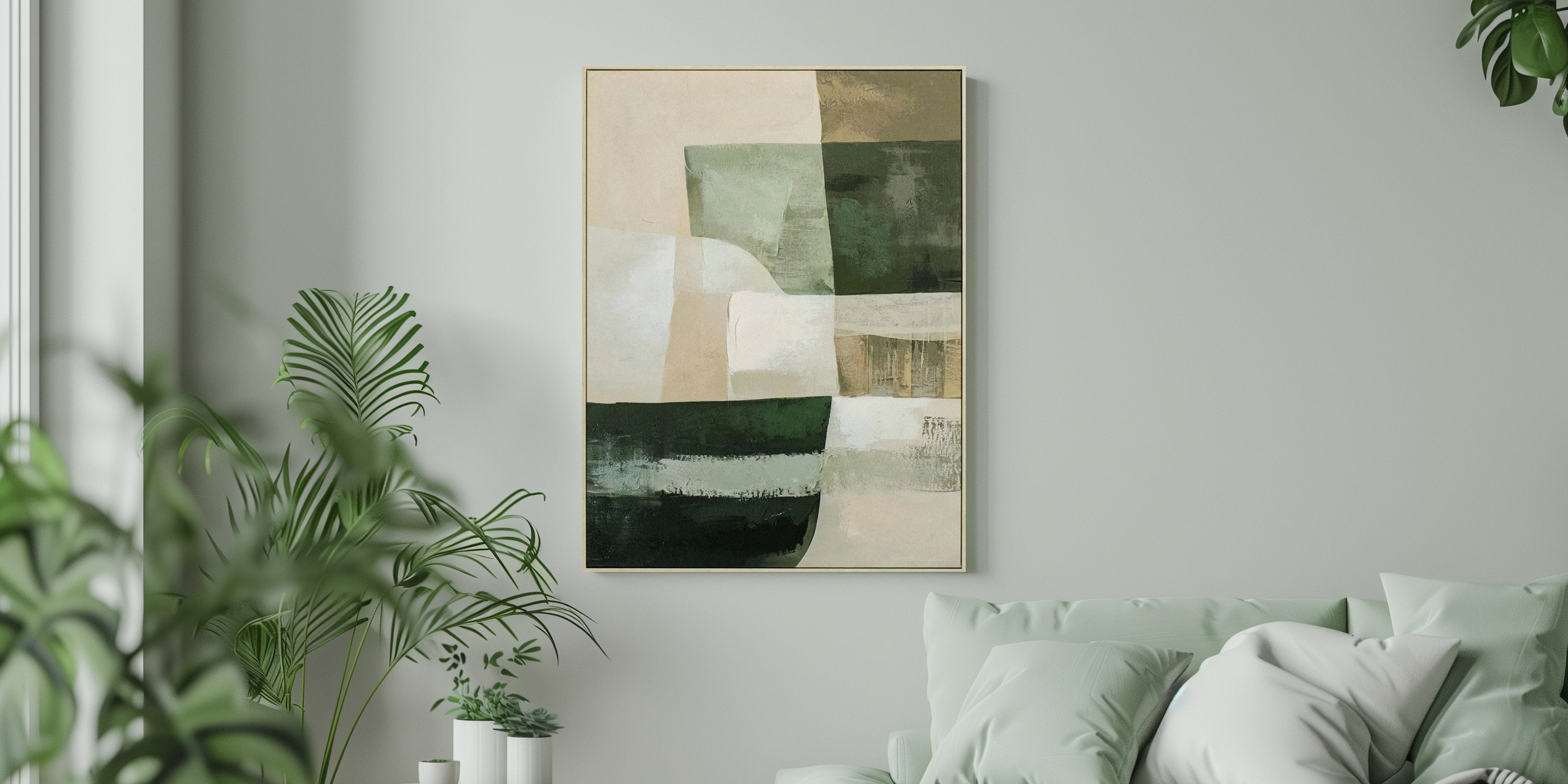 Abstrakte Kunst im modernen Raumdesign