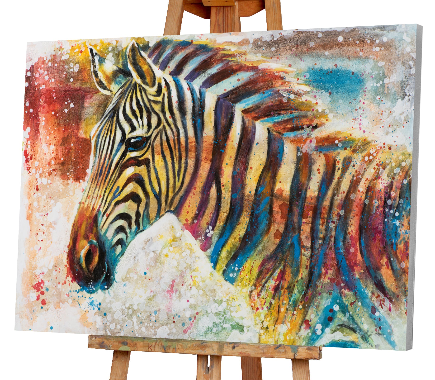 Gemälde Farbenfrohes Zebra