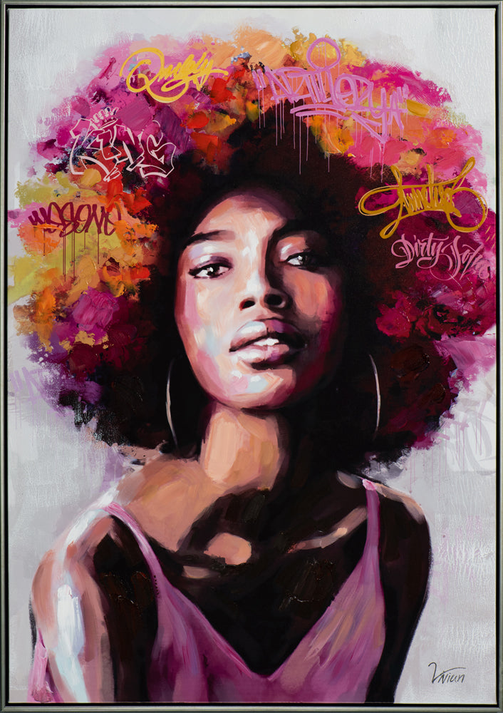 Peinture d'une jeune femme élégante