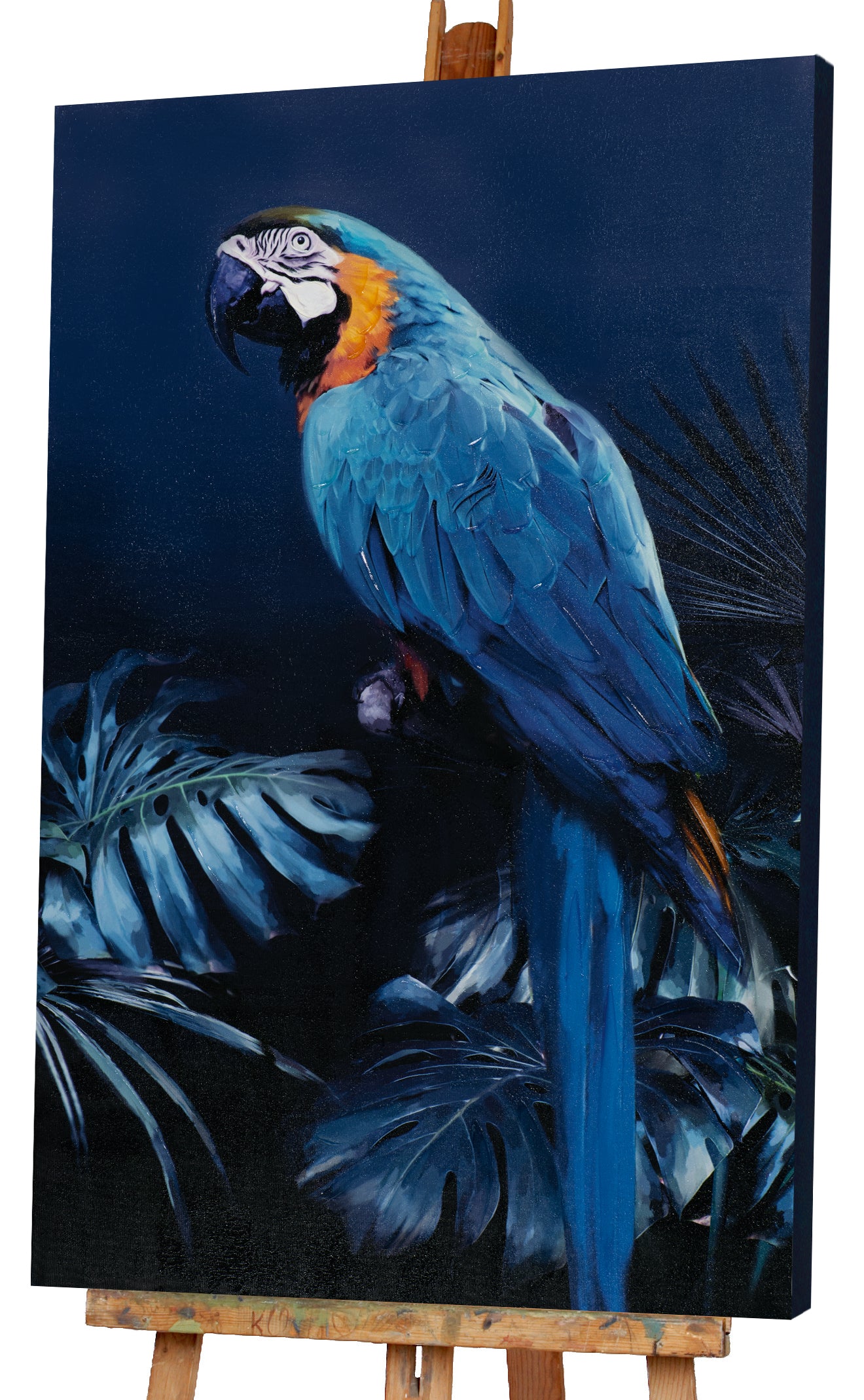 Gemälde Papagei in blau